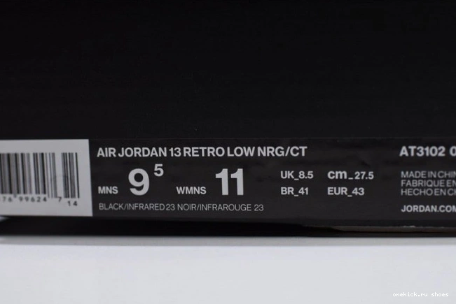 Cheap 13 Infrared Clot x Air Jordan Low Black AT3102-006 0623